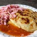 Zucchini and Cheese Pupusas at EL OLOMEGA, Red Hook Park, Bay Street at Clinton Street, Red Hook, Brooklyn