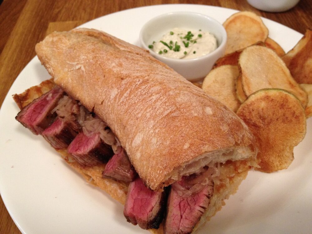 #39 – GRILLED FLANK STEAK SANDWICH at BLUEBIRD SKY | Eat This NY