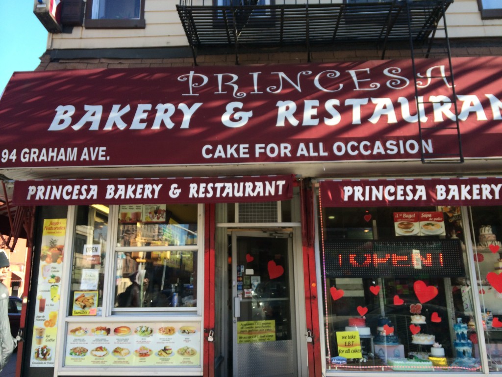 PRINCESA BAKERY RESTAURANT, 94 Graham Avenue (at Seigel Street), Williamsburg, Brooklyn
