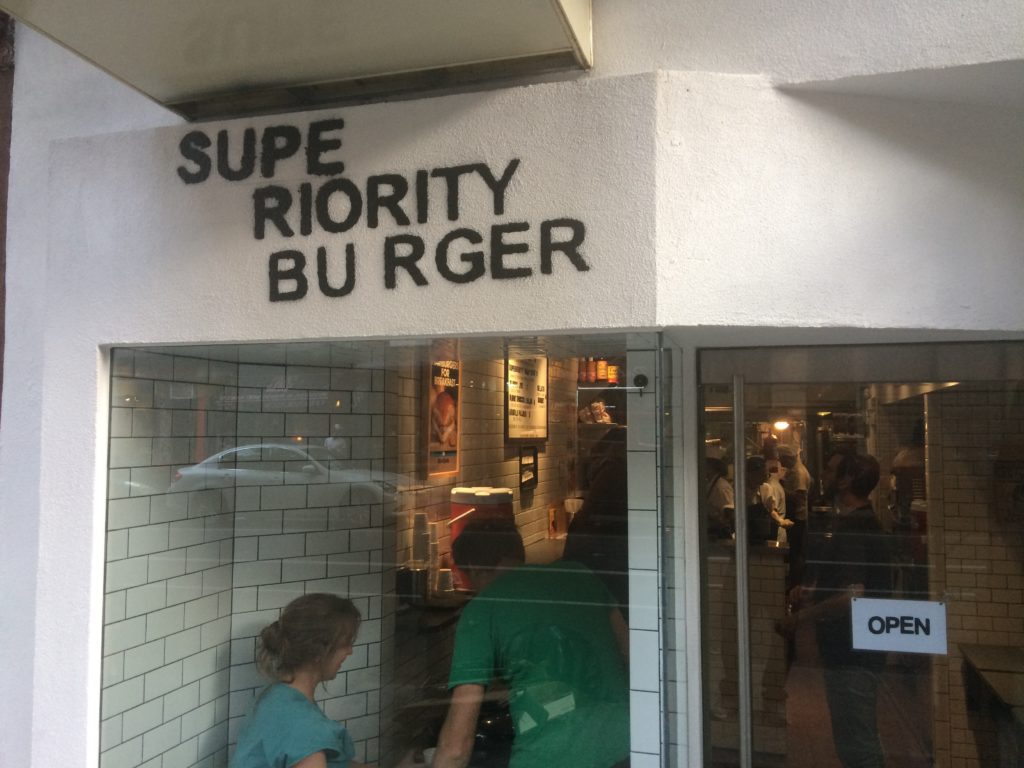 SUPERIORITY BURGER, 430 East 9th Street (between First Avenue and Avenue A), East Village