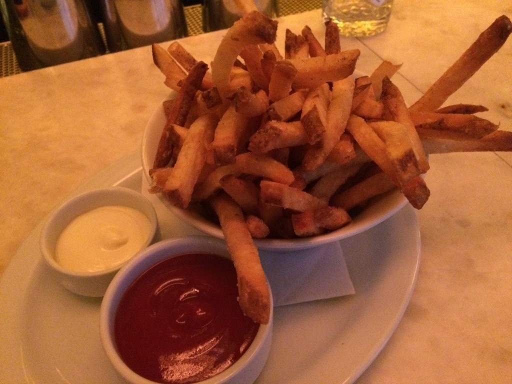 Fries with the Cheeseburger at BOWERY MEAT COMPANY
