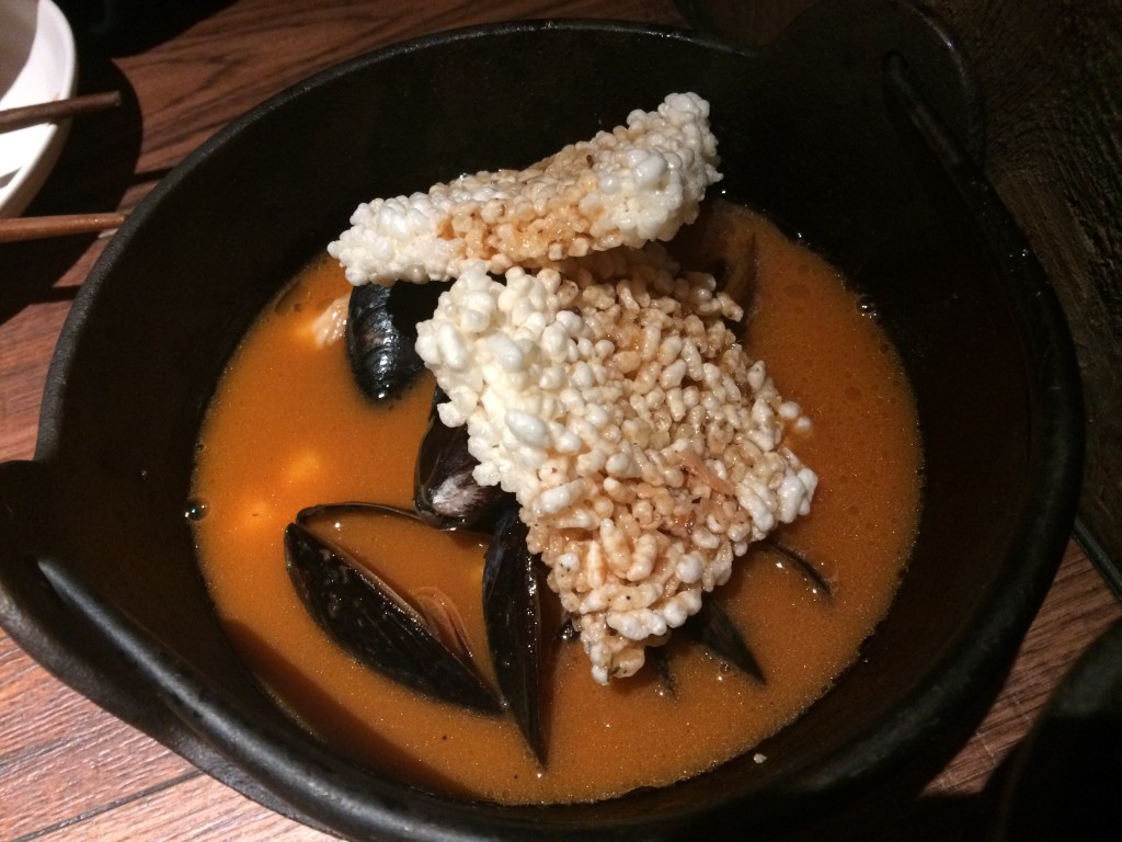 Truffle Seafood Broth with Sizzling Crispy Rice at OIJI